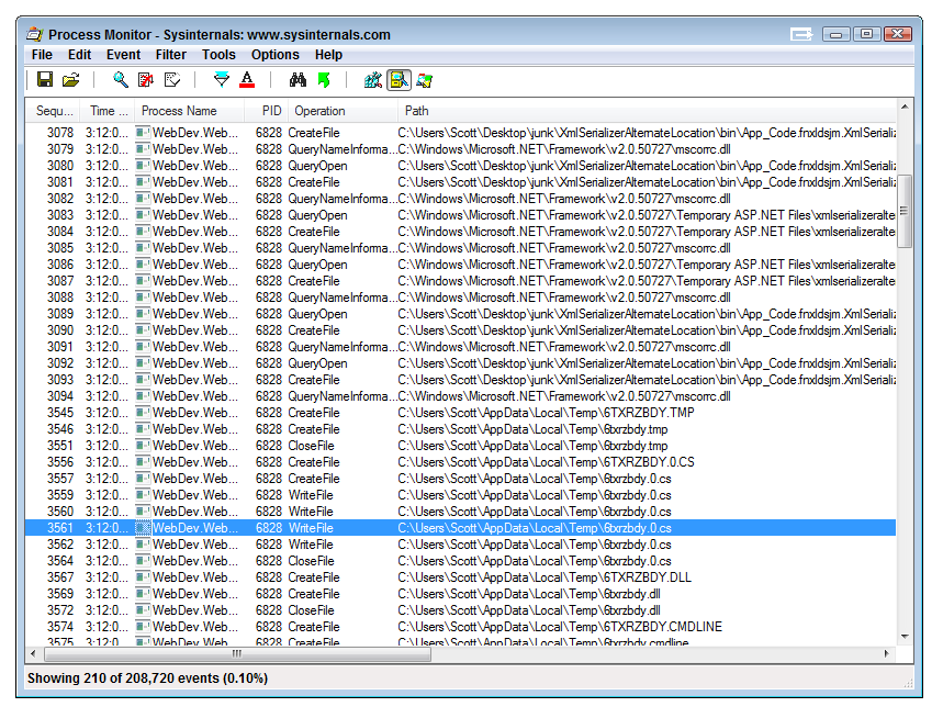 Sysinternals process monitor losaroll